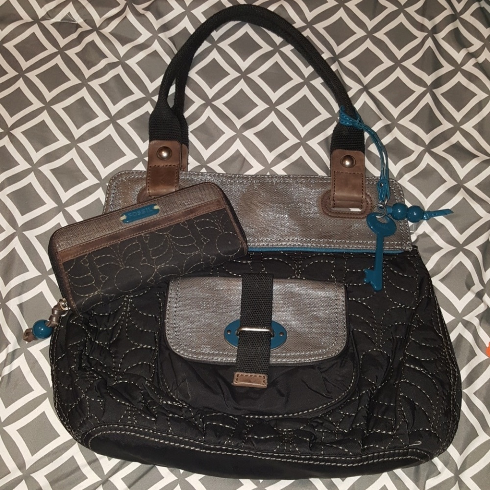 Fossil Key-Per Quilted bag and matching wallet